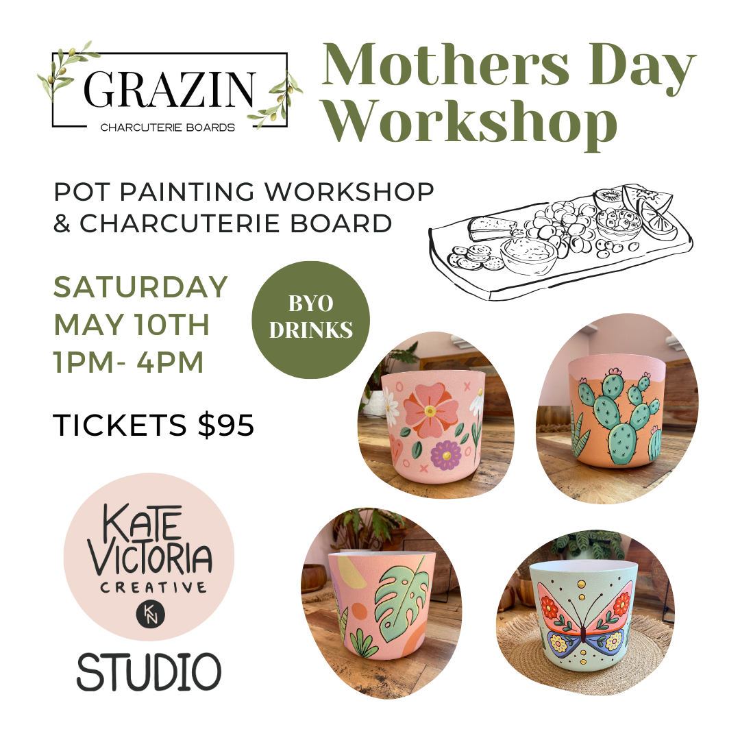 Mothers Day Pot Painting & Charcuterie Board