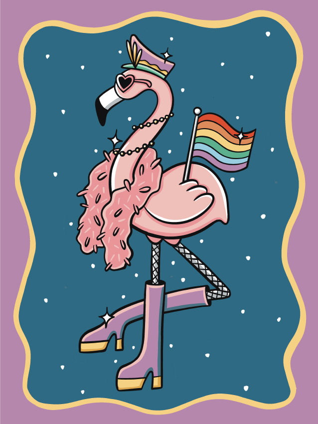 PRIDE MONTH Flamingo - Canvas Board Workshop