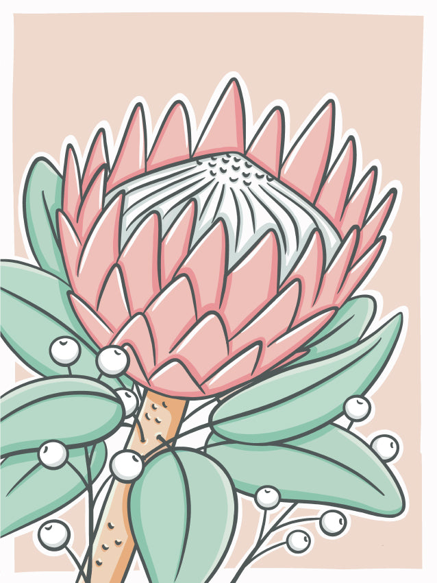 King Protea - Canvas Board Workshop