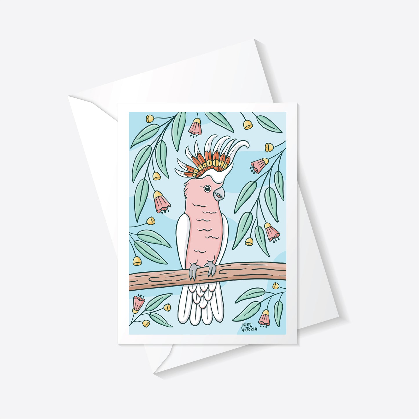 Pink Cockatoo Greeting Card