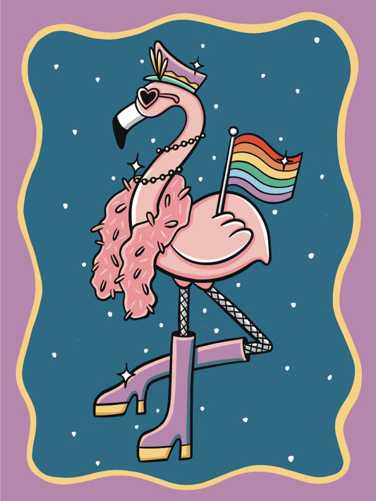 PRIDE MONTH Flamingo - Canvas Board Workshop