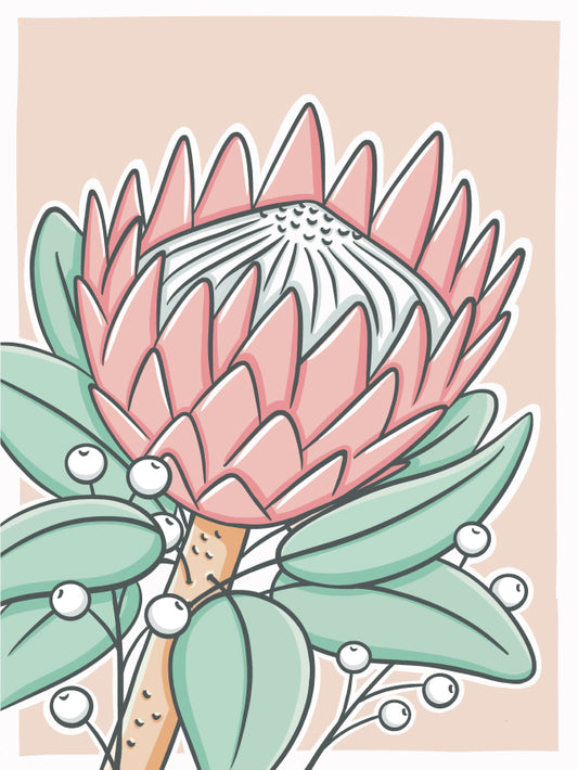 King Protea - Canvas Board Workshop