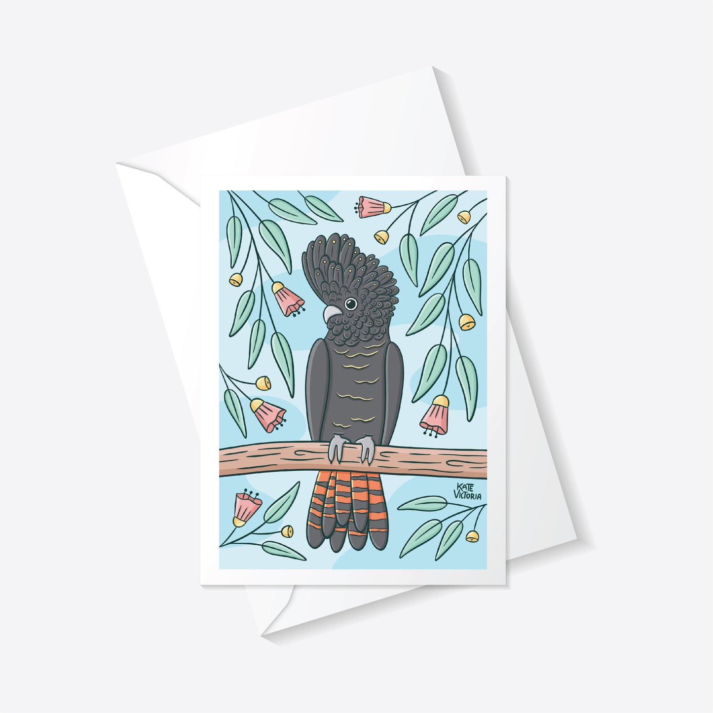 Black Cockatoo Greeting Card