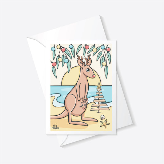 Christmas Kangaroo Greeting Card