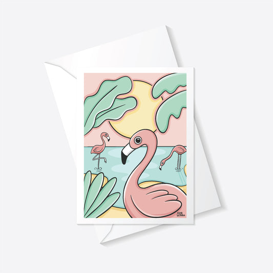 Flamingo Paradise Greeting Card