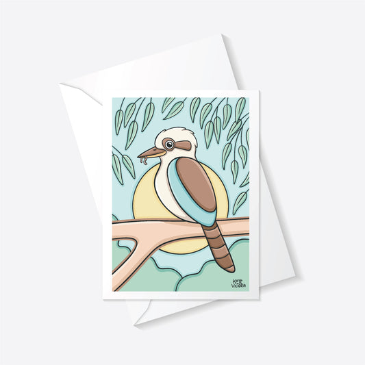 Kookaburra Blue Greeting Card