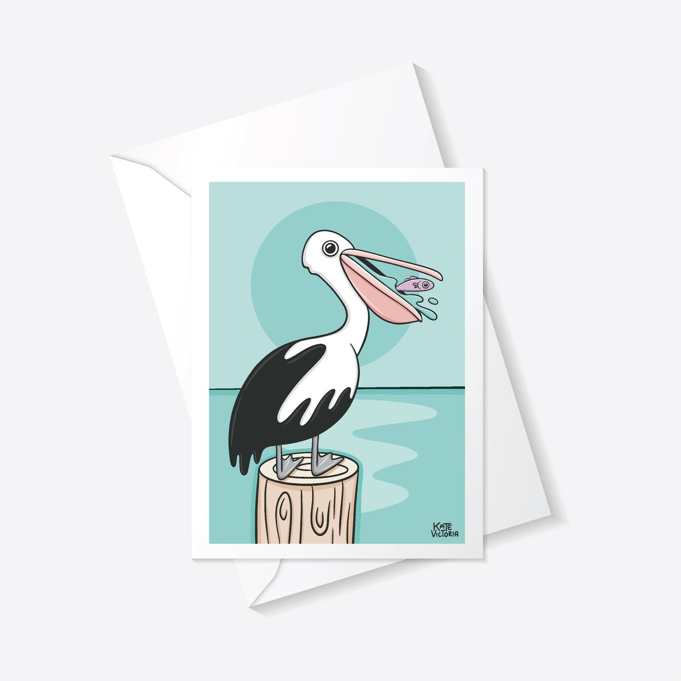 Pelican Greeting Card Kate Victoria Creative