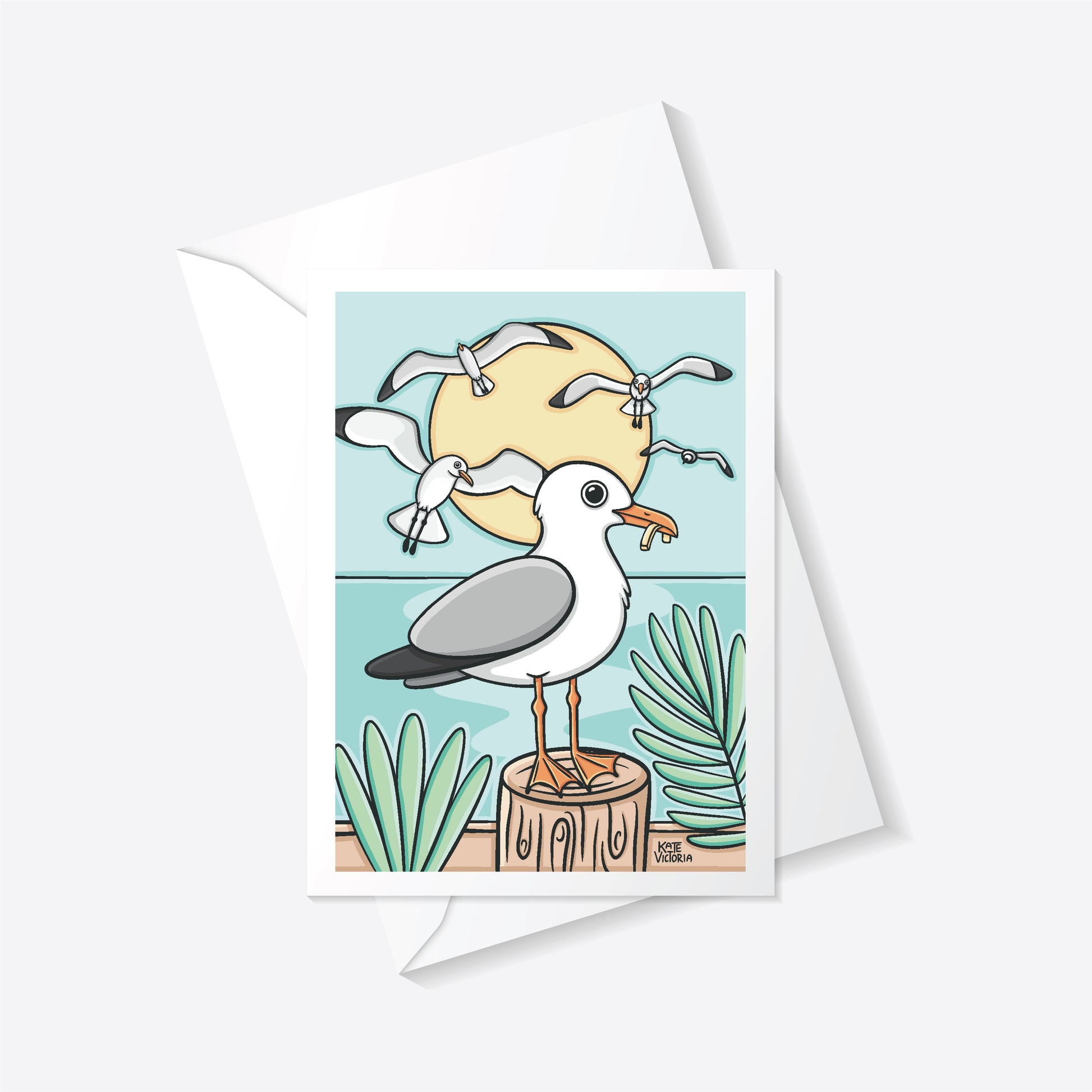 Victorian Birds with Torches | Greeting Card